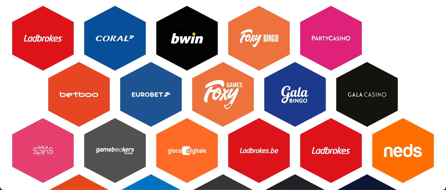 Entain brands hexagon grid
